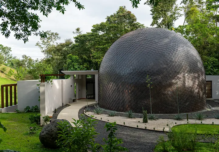 Inside the 4D Sound Resort The Frequency Dome at The Vessyl wellness resort in Costa Rica
